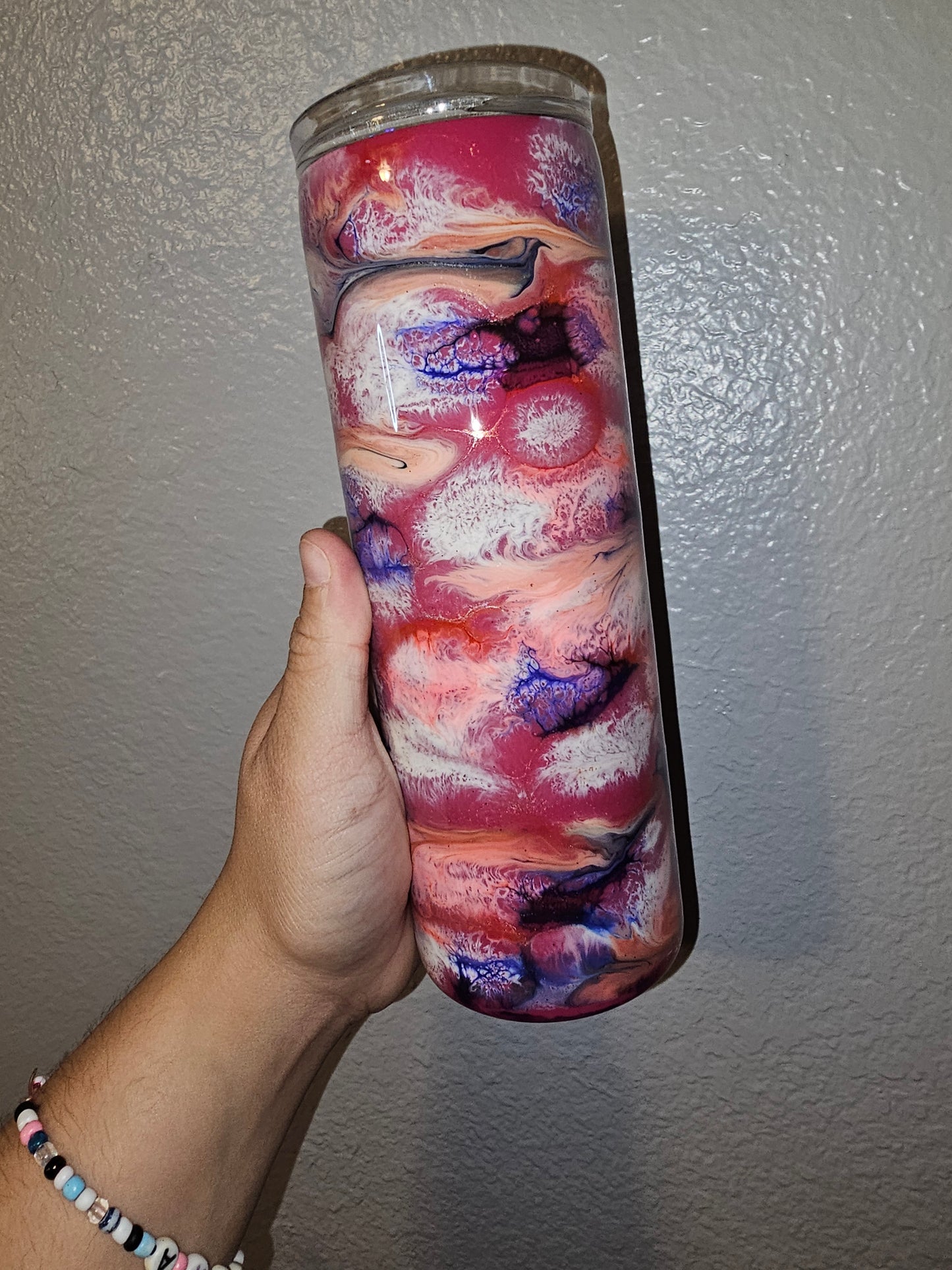 Pink Storm 20oz Resin Tumbler