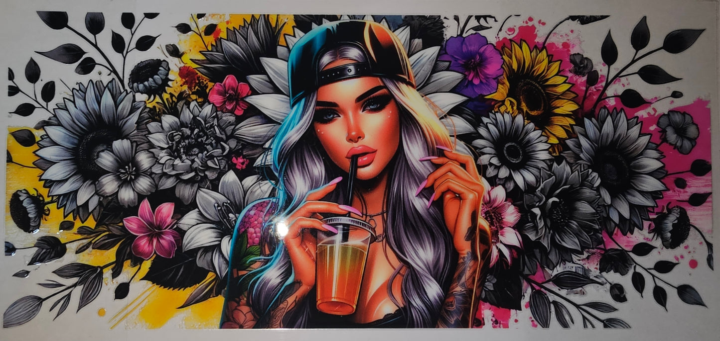 Girl Coffee Colorful Wrap