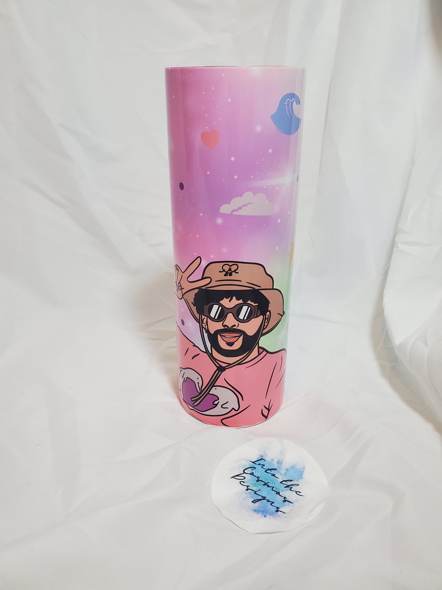 Bad Bunny "Y si el dia se pones feo, tu me lo haces Bonito" 20oz skinny Tumbler