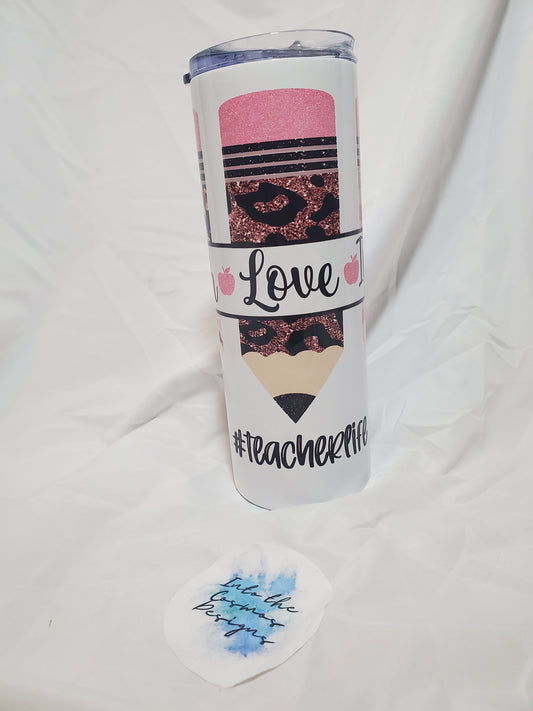 RTS "Teach, Love, Inspire" 20oz Skinny Tumbler