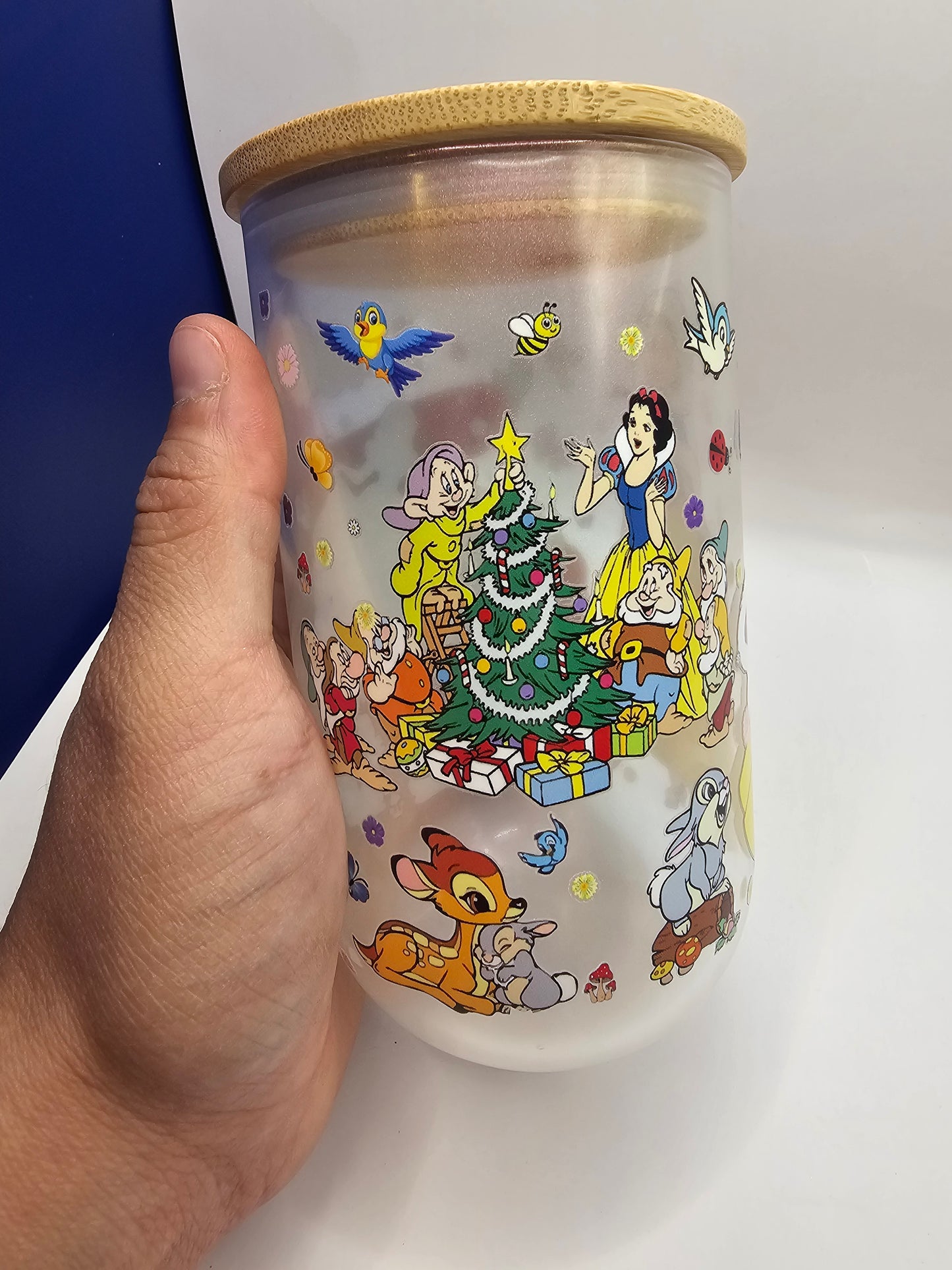 Snow White 18oz Shimmer Glass