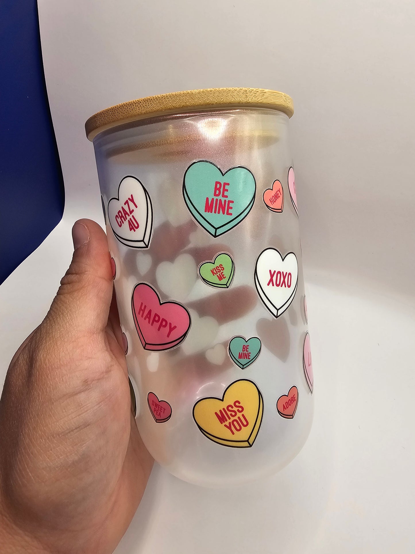 Valentine Candy 18oz Shimmer Glass