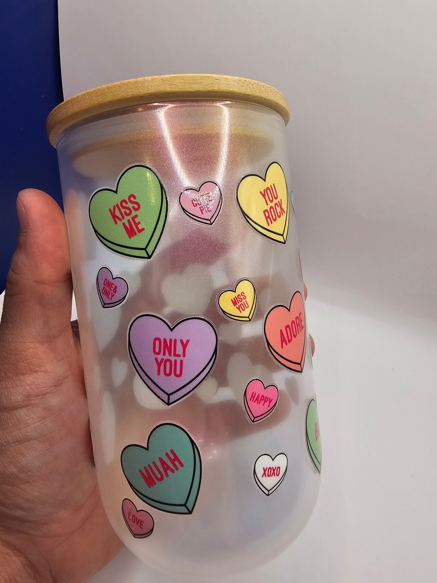 Valentine Candy 18oz Shimmer Glass