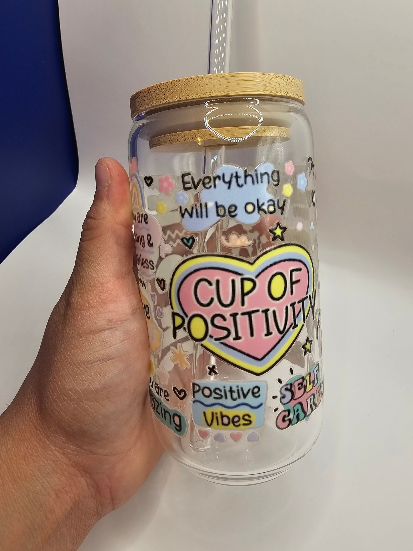 Cup of Positivity 16oz Glass