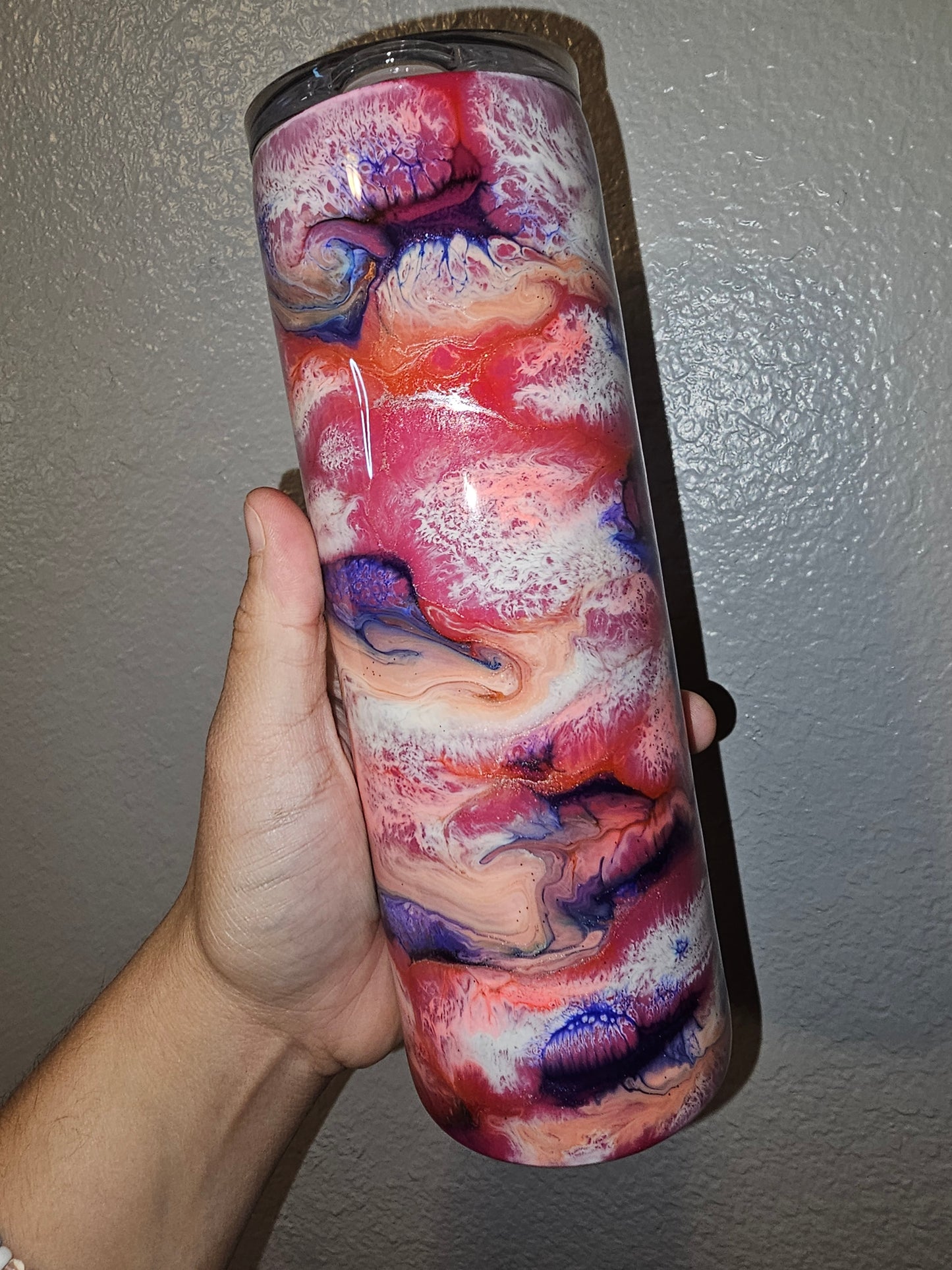 Pink Storm 20oz Resin Tumbler