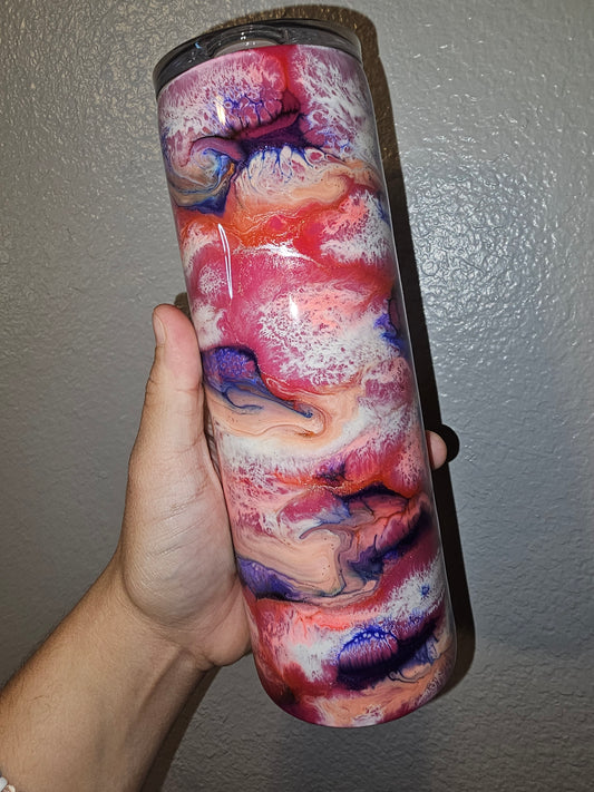 Pink Storm 20oz Resin Tumbler