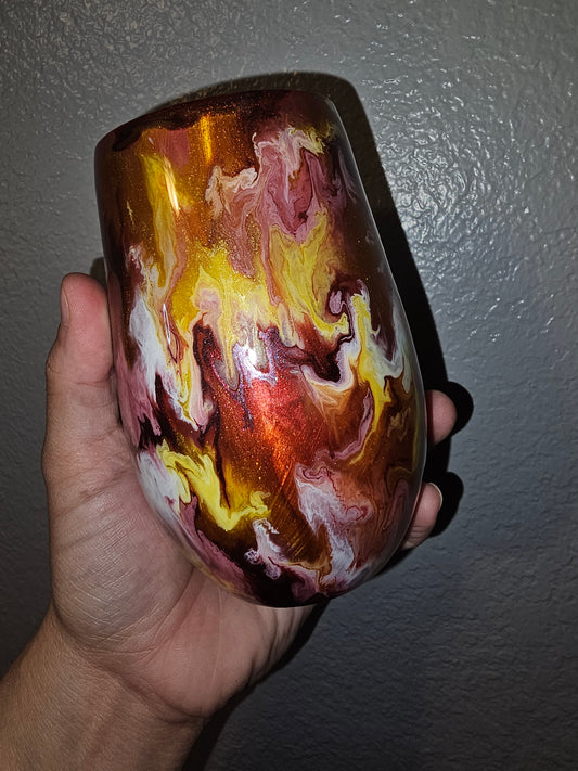 Golden Ember 14oz Resin Stemless Wine Glass