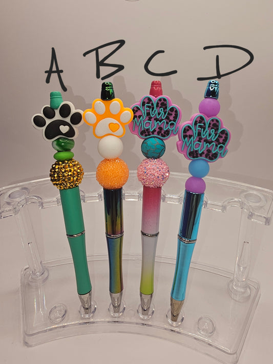 Dog Paw Beaded Pen