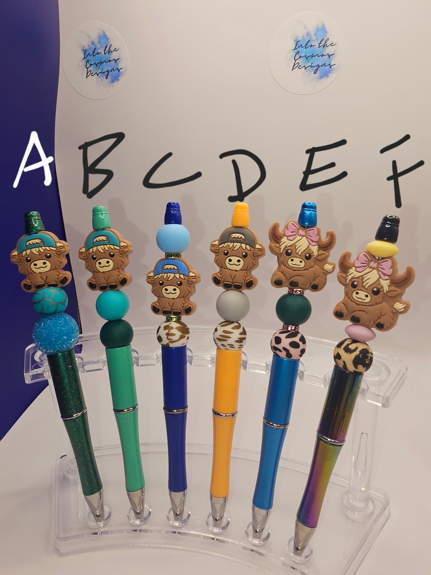 Highland Cow Beaded Pen