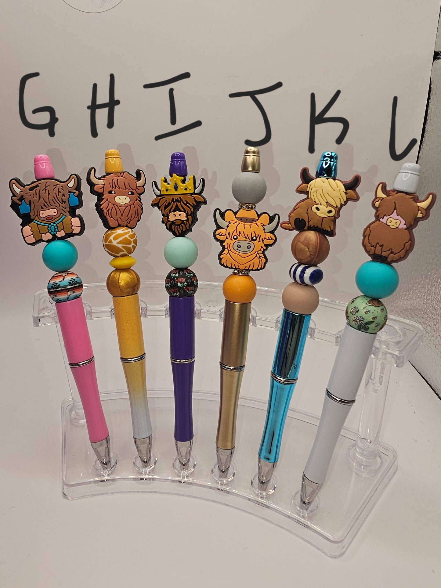 Highland Cow Beaded Pen