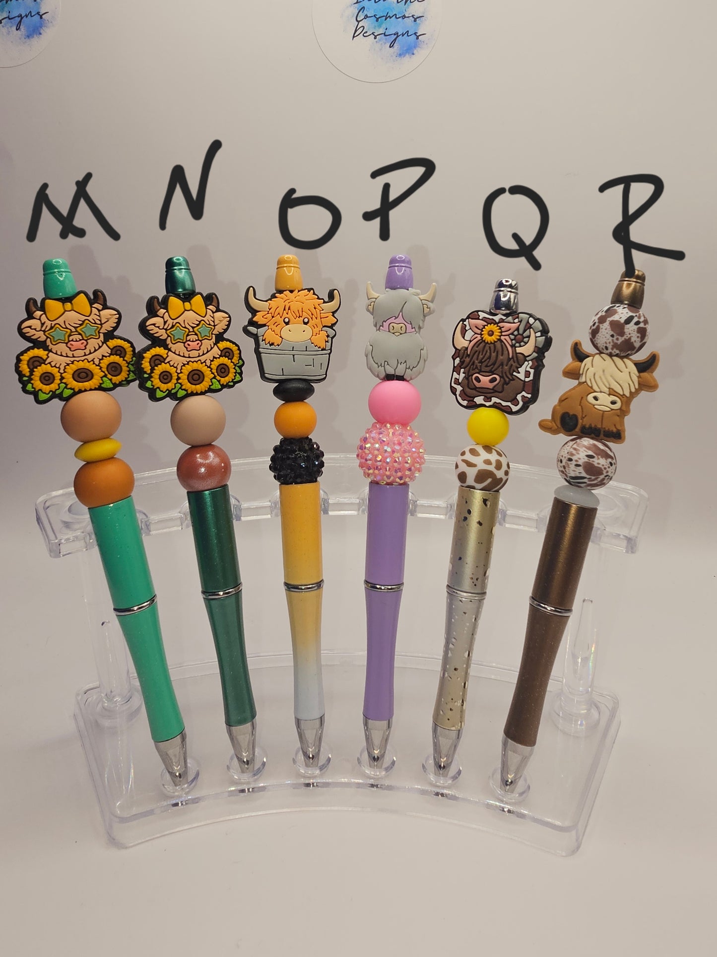 Highland Cow Beaded Pen