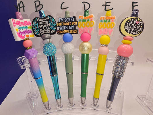 Inspirational/Sayings Beaded Pen