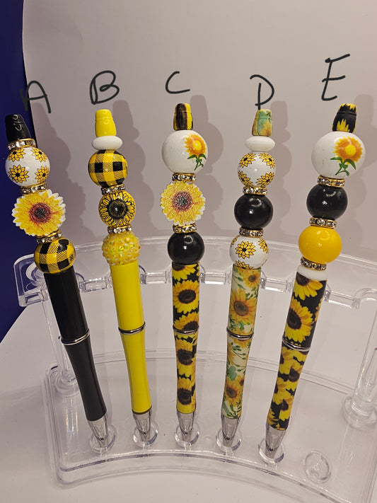 Sunflower Beaded Pen