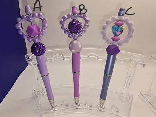 Circular Heart Beaded Pen