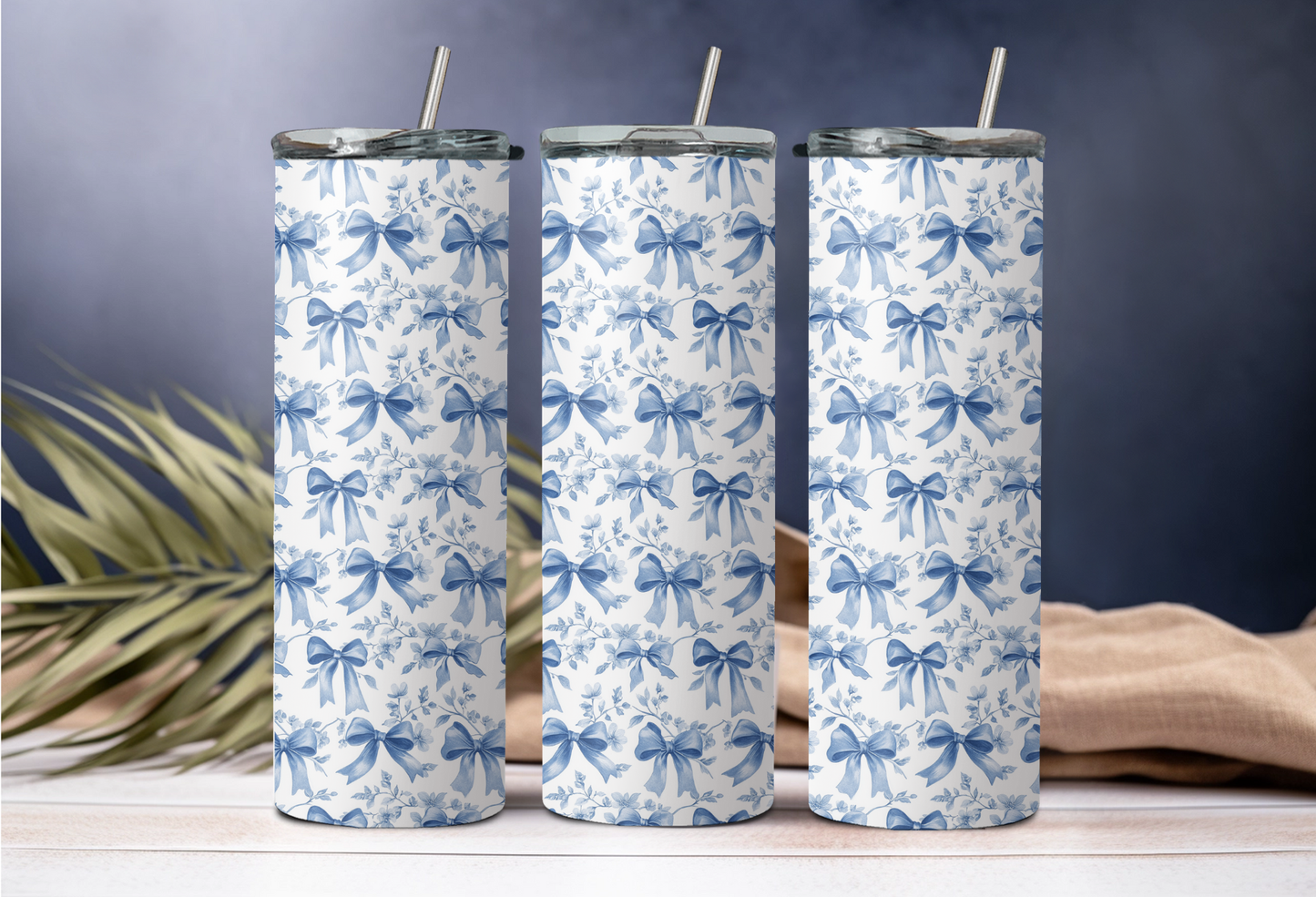 Blue Coquette Bows 20oz