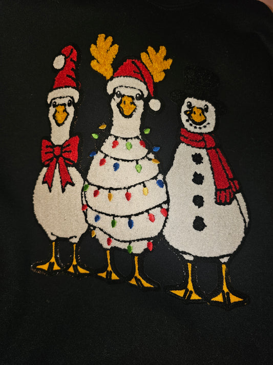 Christmas Geese Chenille Patch