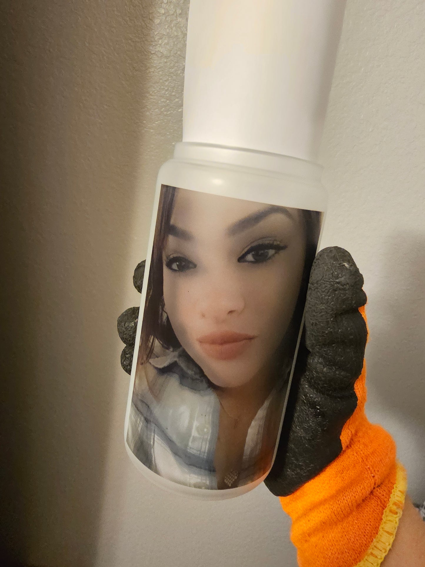 Frosted 16oz Glass Cup w/plastic lid (no cup wrap, sublimation design)