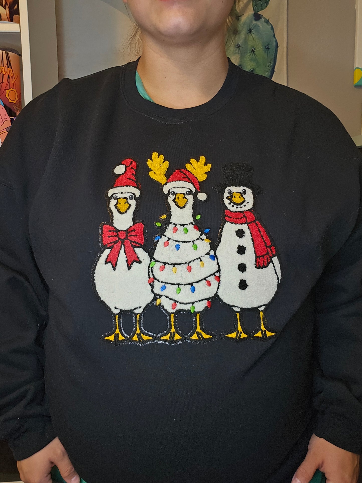 Christmas Geese Chenille Patch