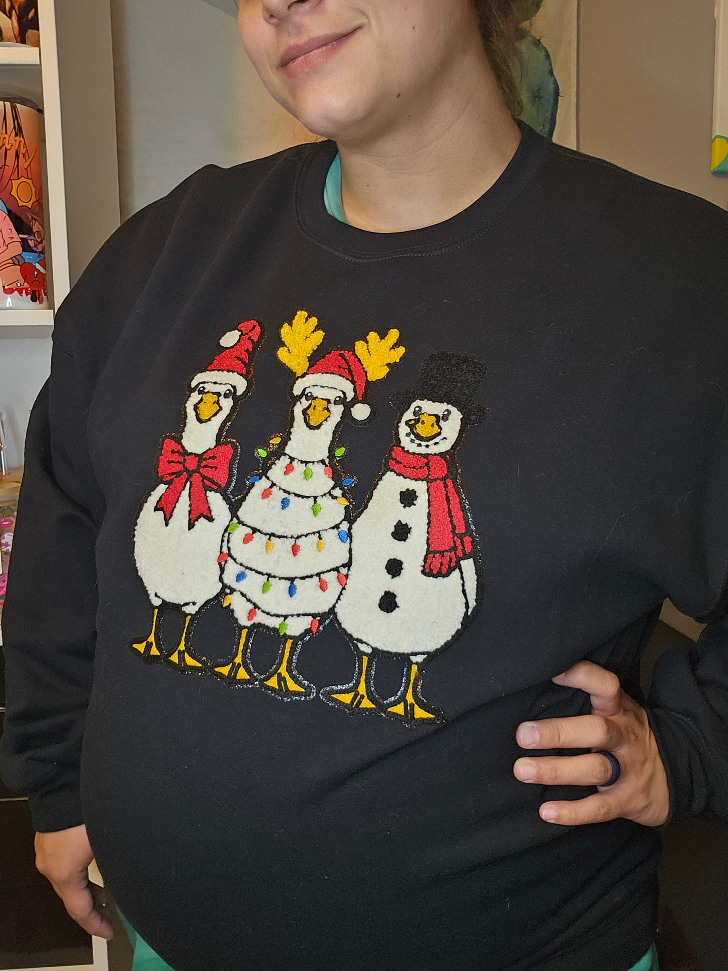 Christmas Geese Chenille Patch